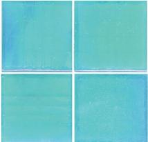 3/4 teal iridized glass tile - 1/2 lb.