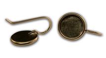 Small Antique Gold Plated Round Earrings