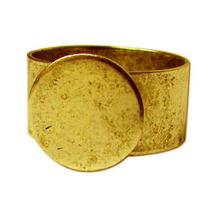 Antique Gold Plated Round Disk Ring