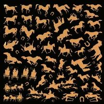 Glass Accents Horses Gold Decal