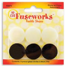 Fuseworks Ebony and Ivory Pre-Cut Circles - 90 COE