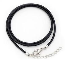 18 Black Leather Cord Necklace - 10 Pack