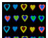20 Small Technicolor Dichroic Hearts - 96 Coe 1