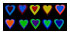 CBS Medium Technicolor Hearts 10 Pack - 90 COE 1