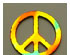 Pre-Cut Far Out Peace Sign on Thin Black - 90 COE 5