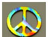 Pre-Cut Far Out Peace Sign On Thin Black - 96 COE 4
