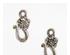 Art Nouveau Flower Silver Finish J Hooks - 1 Pair 1