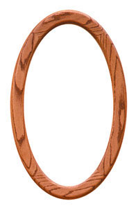 17-1/2 x 28-3/8 Oval Ready-made Oak Frame