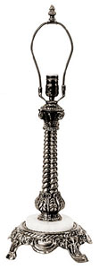 15 1/2 rope lamp base with onyx, Medium Bases - Special Order