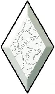 4 x 7 diamond glue chip bevel, Glue Chip Bevels