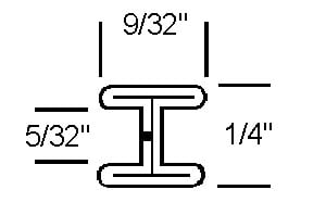 9/32 Flat H Brass Came - Strip, Zinc, Copper & Brass