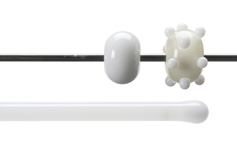 Dense White Opal Rodz, Bullseye Opalescent Rods