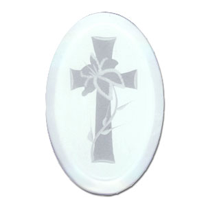 Cross With Lilly Engraved Bevel, Special Order Other Bevels