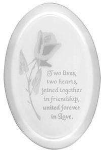summer rose with marriage verse engraved bevel, Clear Oval Bevels