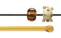 Medium Amber Transparent Rodz, Bullseye Transparent Rods