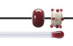 Cranberry Pink Transparent Rodz, Bullseye Transparent Rods