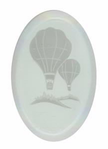 hot air balloon engraved bevel, Clear Oval Bevels