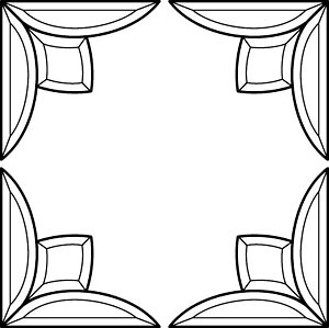 Floral Bevel Cluster Corners - Set of 4, Corners/Borders
