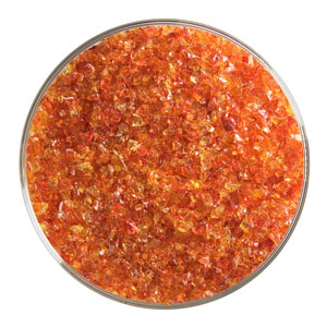 1 lb Red Orange Transparent Frit - Medium, Medium Frit