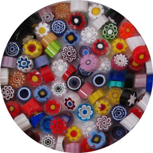 5/16 Millefiori - Transparent, Millefiori