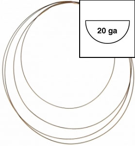 20 Gauge 14K Gold Filled Half Round Half Hard Wire, Wire - Gold