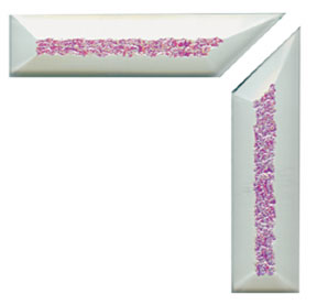 Granite Dichroic Mitered Bevel Corner Set, 1 x 4, Dichroic Bevels