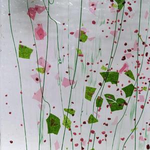 Bullseye Fracture Streamer Spring Blossom on Clear, Fracture Streamers