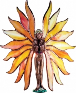 Sunshine Lady Metal Figurine, Stained Glass Kits Sale