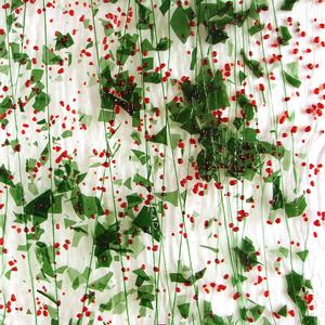 Bullseye Fractured Streamers Holly Berry on Clear, Fracture Streamers
