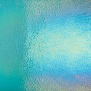 bullseye light aquamarine irid thin fusible, Cathedral Iridized Thins