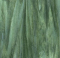 Bullseye Mint Opal, Deep Forest Green Streaky Stained Glass