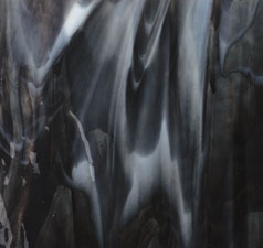 Bullseye Charcoal Gray & White Opal Streakie, 2 & 3 Color Streakies