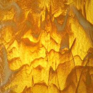 Bullseye Medium Amber, Yellow Streaky Stained Glass