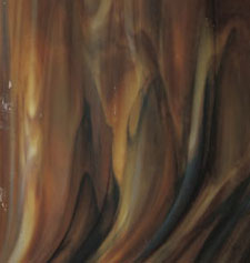 Bullseye Brown, Ivory, Black Double Rolled Streaky Stained Glass