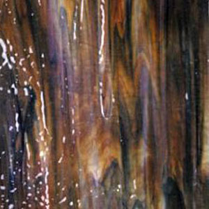 Bullseye Woodland Brown, Ivory, Black Ripple Streaky Stained Glass
