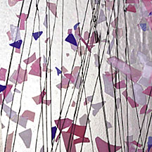 Bullseye Fracture Streamers Light Pink, Blue, White on Clear, Fracture Streamers