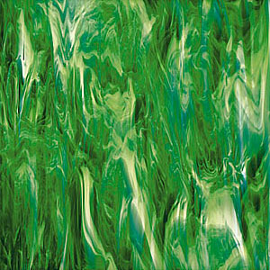 Spectrum Dark Green & White opal, Translucent Opalescent
