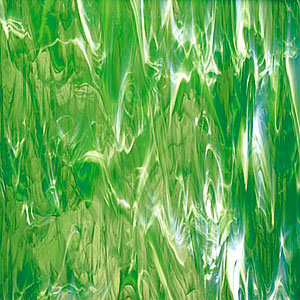 spectrum light green & white wispy, Wispy Opalescent