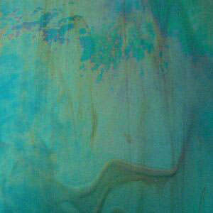 Spectrum Iridized Teal Green / White Wispy, Iridized & Opalized
