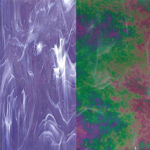 Spectrum Iridized Grape White Wispy, Iridized & Opalized
