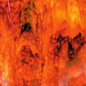 uroboros orange/ red on white with light & dark green, Mottled