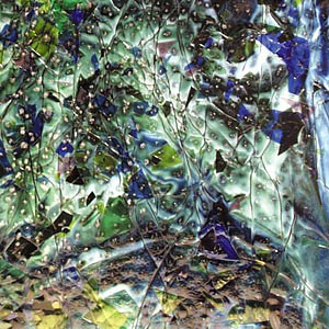 uroboros blue and greens with blue, green, pink fractures & brown streamers