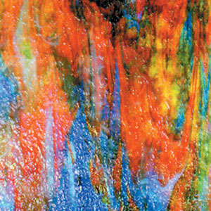 uroboros yellow, red, blue, orange, green, white, gold-pink granite, Granite