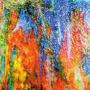 uroboros blue/ amber/ white granite irid, Iridized