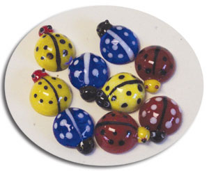 Lady Bug Glass Gems
