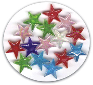 Iridized Glass Stars, Nuggets & Gems