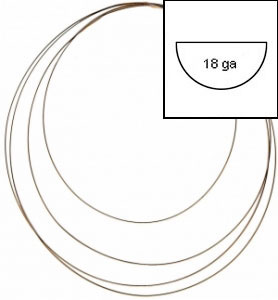 18 Gauge 14k Yellow Gold Filled 1/2 Round Half Hard Wire, Wire - Gold