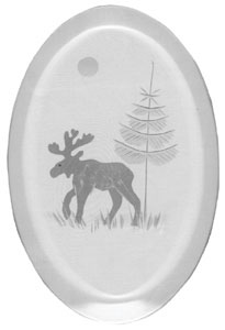 Moose Engraved Bevel, Clear Oval Bevels