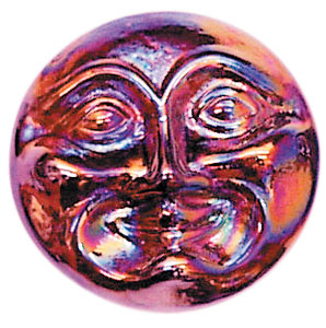 Red Moonface Glass Gems, Nuggets & Gems