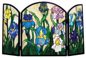 Iris Fireplace Screen Pattern, Wrought Iron Display Pieces